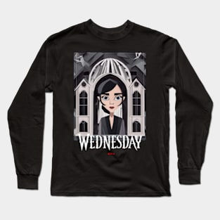 Wednesday art sticker Long Sleeve T-Shirt